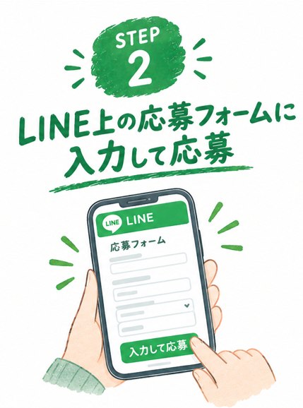 STEP2 LINE上の応募フォームに入力して応募